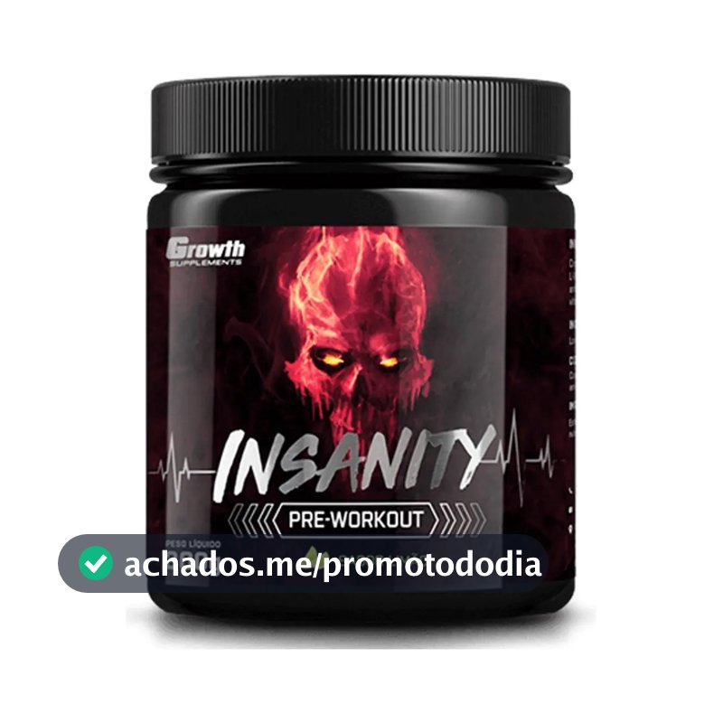 Pré-treino Insanity 300g - Growth Supplements Sabor Uva