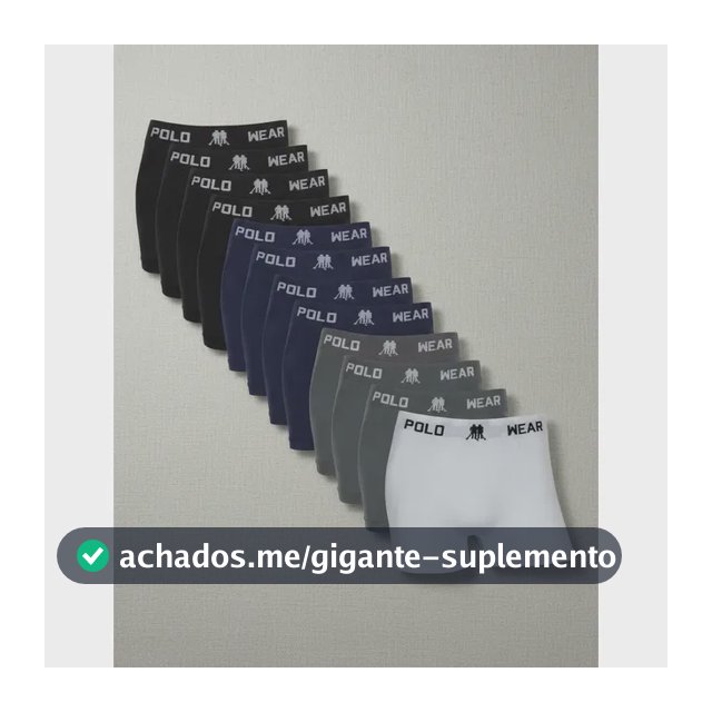 Kit 12 Cuecas Boxer Polo Wear Masculino Microfibra Liso Branco, Cinza, Preto E Azul Marinho Liso P
