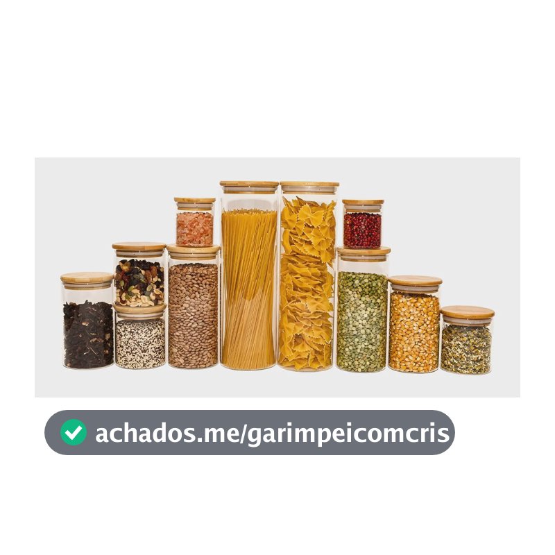 Potes De Vidro Mantimentos Com Tampa Bambu Oikos - 11 Pçs