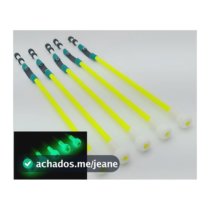 10 Dedo Duro Luminoso Vara Molinete Pesca Tilápia Luminoso