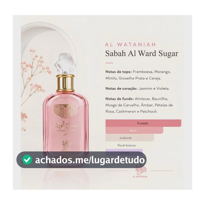Perfume ÁRABE Sabah Al ward Sugar Original Feminino Eau de parfum