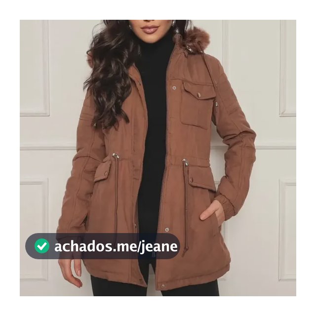 Casaco Feminino Parka De Sarja Sobretudo Forrado Com Pelúcia