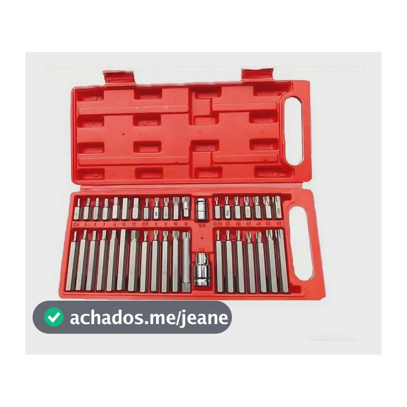 Kit 40 Bits Magnéticos para Parafusadeira com Pontas Torx e Hexagonais