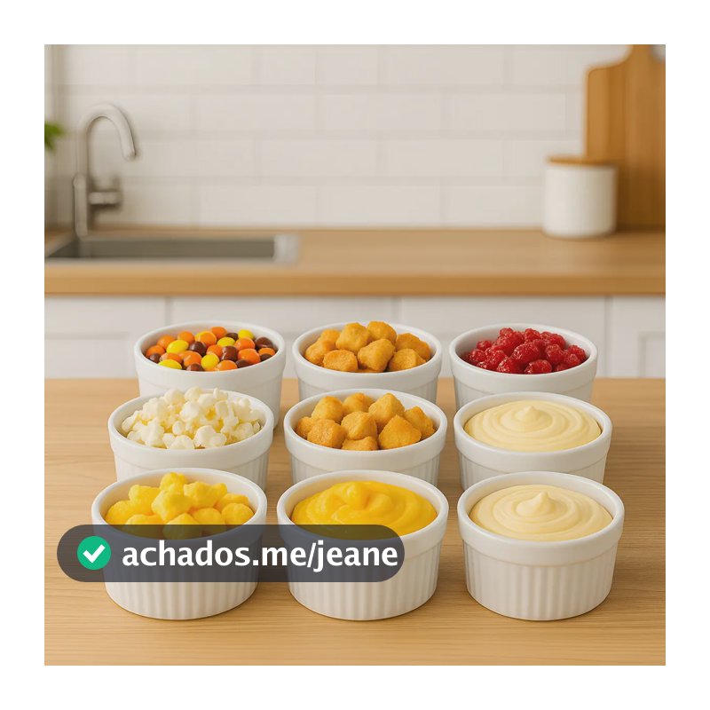 Kit 24x Ramequim Porcelana 77ml Para Molhos e Temperos A Gourmet