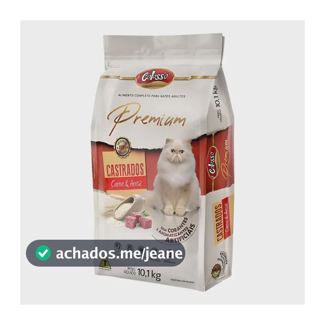 Ração Colosso Gato Castrado Adulto Carne e Arroz 10,1 Kg