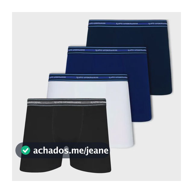 Kit 4 Cuecas Boxer Lupo Algodão Confortável Box Original
