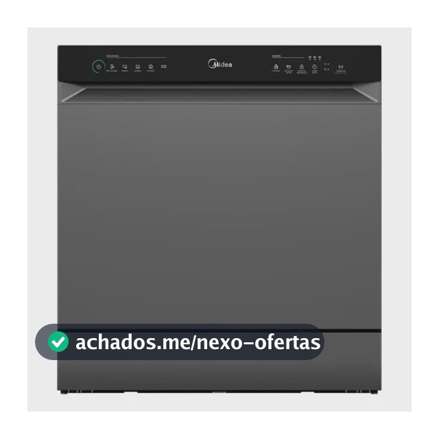 Lava Louças 8 Serviços Cinza Touch Plus Midea Cinza