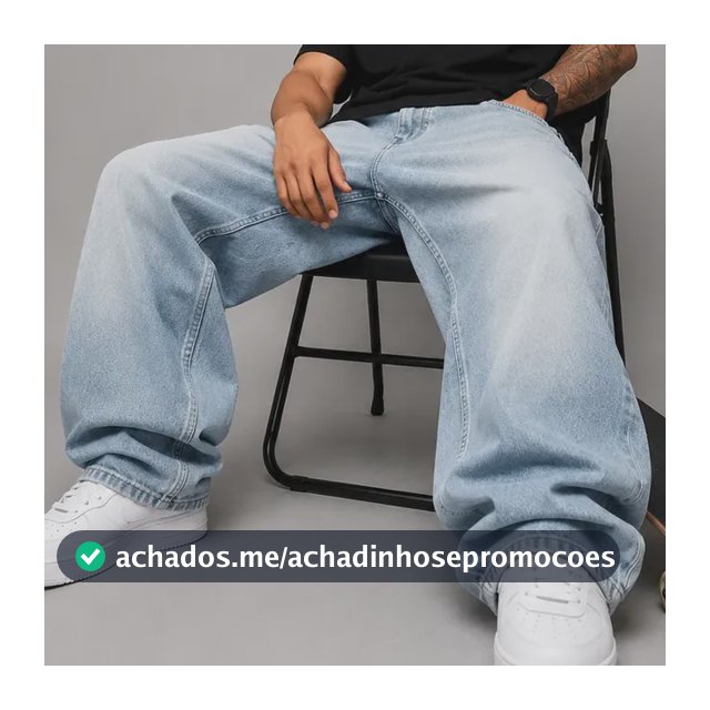 Calça Bag Masculina Jeans Balão Casual Moderna Estilo Larga