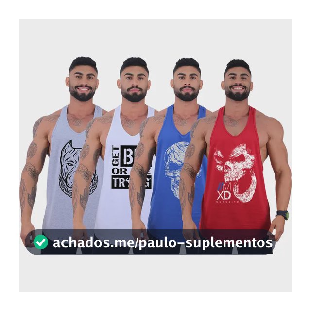 Kit 4 Regatas Longline Super Cavada Masculina Mxd Conceito
