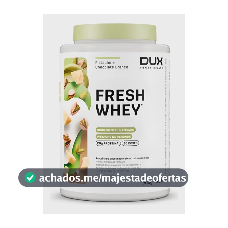 Whey Protein Fresh Whey Dux 900g Pistache Chocolate Branco Pistache E Chocolate Branco