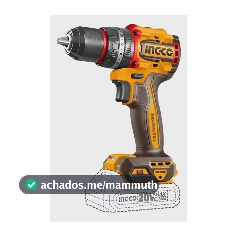 Parafusadeira Furadeira 66nm 20v Ingco Impacto Amarelo/preto 20v Não Se Aplica