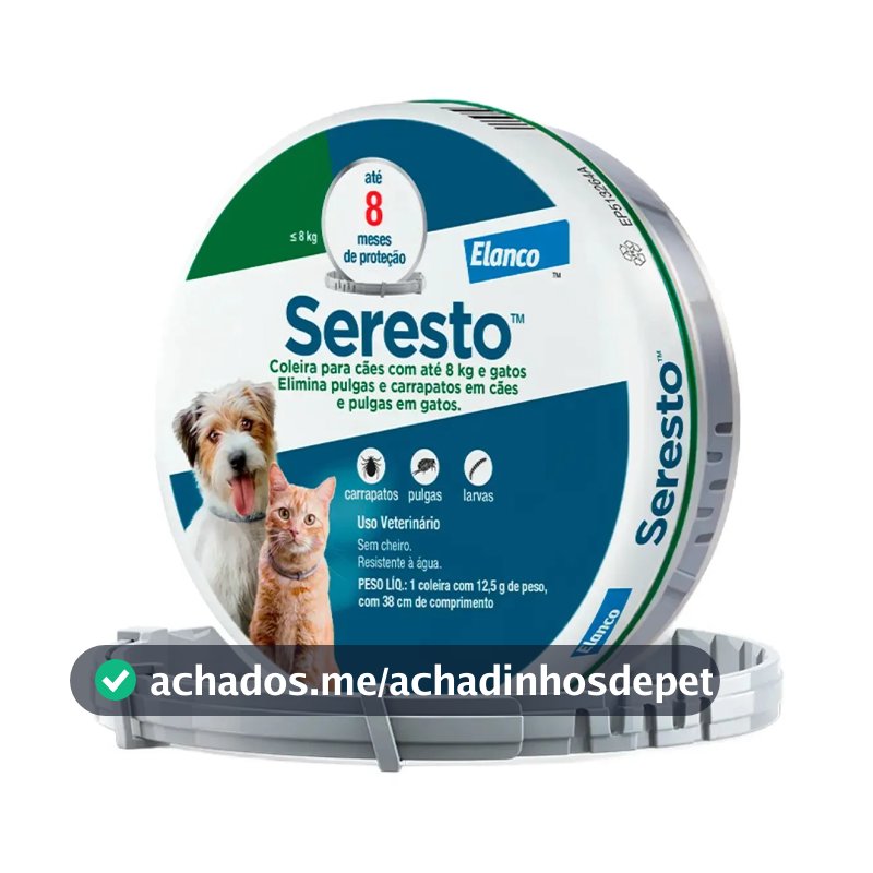 Seresto Caes E Gatos Até 8kg Coleira Antipulgas E Carrapatos Elanco