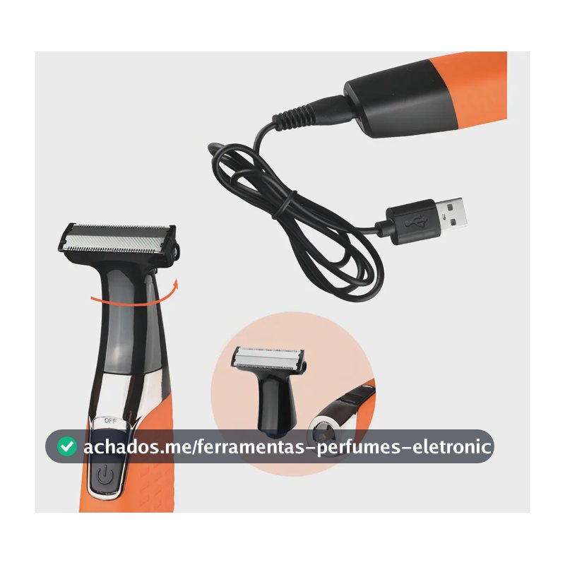 Maquininha 3 Em 1 Kemei KM-1910 Aparador Pelo Corpo Água Resistente