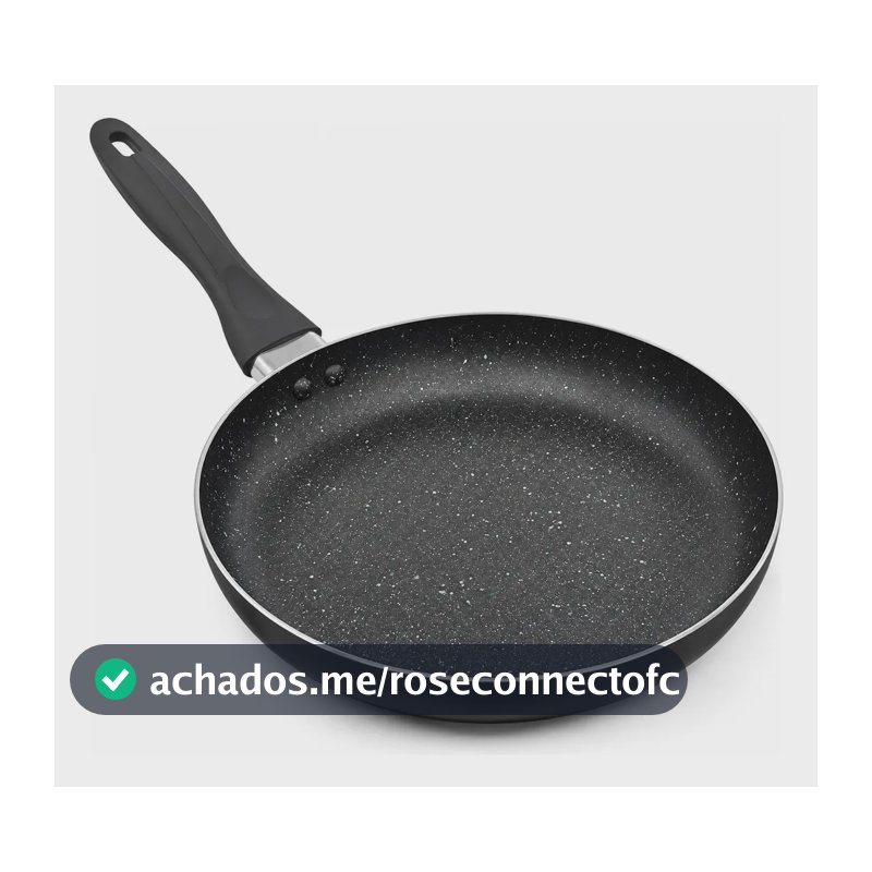 Frigideira Antiaderente Alumínio Haushop Tamanho Grande 24cm Compatível Fogão Gás Cooktop Indução Elétrico Vitro cerâmico Não Gruda, Fácil de Lavar, Cabo Ergonômico, Cor Preto