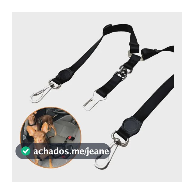 Cinto Segurança Duplo Cachorro Adaptador Passeio Carro Pet