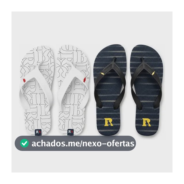 Kit 2 Pares Chinelo Masculino Reserva Confortável E Macio Coqueiro E Preto Dourado 41/42