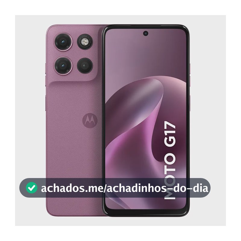 Smartphone Motorola Moto G17 4g - 128gb 4gb Ram + 8gb Ram Boost, Camera 50mp Sony Lytia 600, Tela Fhd+ 60hz, Bateria 5200 Mah - Rosa