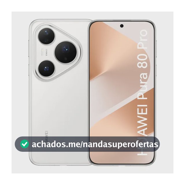 Smartphone HUAWEI Pura 80 Pro 12GB+512GB Câmera Ultra-iluminação de 1 Polegada Câmera Teleobjetiva Macro Ultra-iluminação Cancelamento de Ruído por IA 5.170 mAh Dual SuperCharge Celular Branco