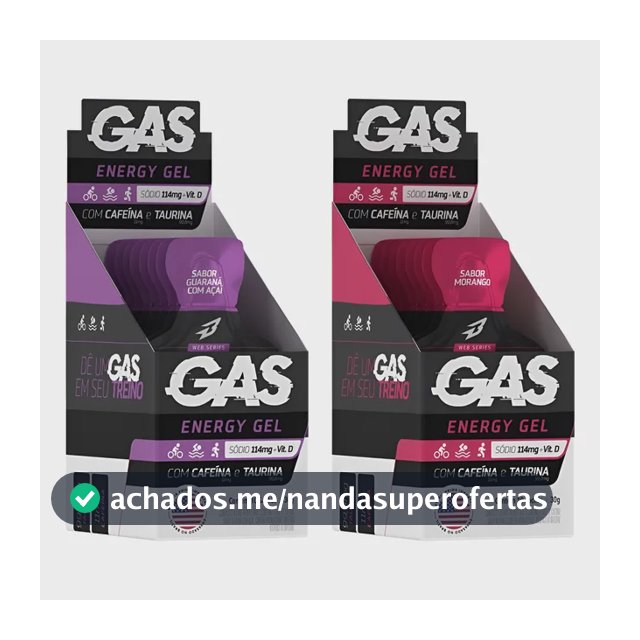Kit 2x Caixas Gas Energy Gel 20 Sachês Ciclismo Bodyaction Morango/guarana Com Açai
