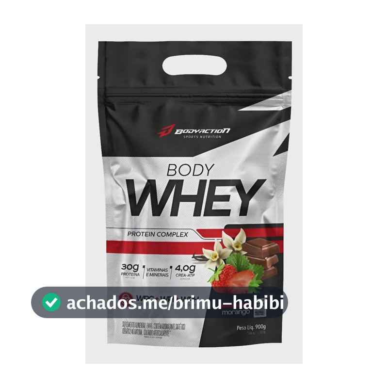 Body Whey Protein Isolado Concentrado Hidrolisado 900g Sabor Morango