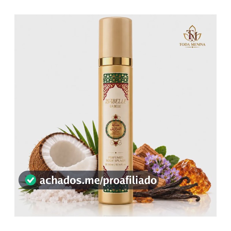 Body Splash Perfume em Spray QUEEN OF BRAZIL 300ml Feminino - Isabelle La Belle Arabe Alta fixação