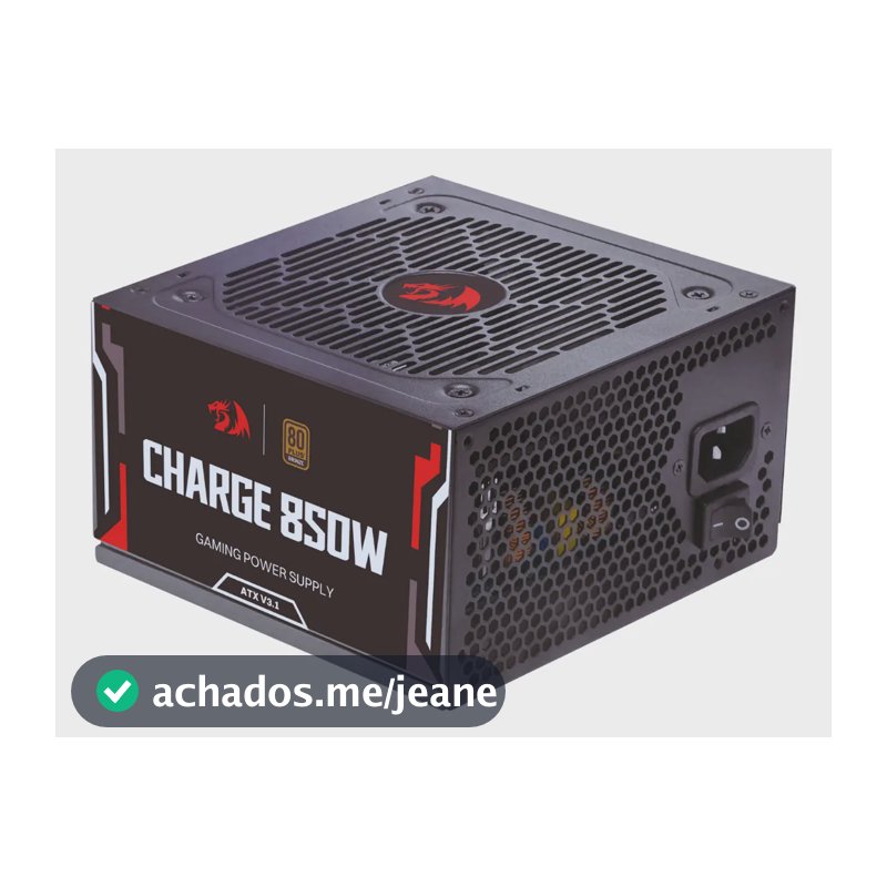 Fonte Gamer Redragon Charge 850w 80p Bronze Pci5.1 Atx 3.1 Preto