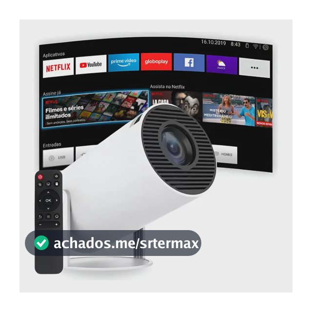 Projetor Portátil 4k Hd Android 11.0 Smart Wifi 5g Bluetooth Branco 127/220v