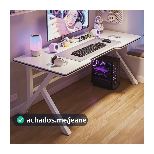 Escrivaninha Gamer Mesa Para Pc E Jogos Preta E Branca 100cm Branco