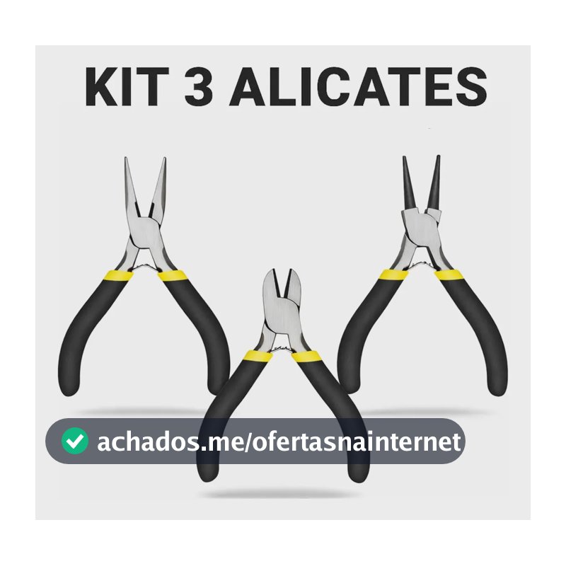 Kit 3 Mini Alicates Bico Corte Universal Para Bijuteria Artesanato Eletrônica Ferramenta Precisão Antiderrapante VBS Brasil
