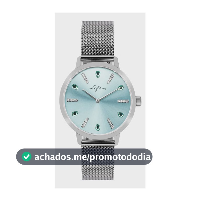 Relógio Life Splash Feminino Aço Prateado Azul Prateado