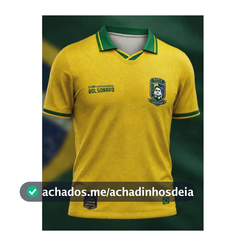 Camisa Polo Masculina Amarela Brasil Patriota Bolsonaro 2026 Amarelo Clube Bolsonaro Brasil Patriota M