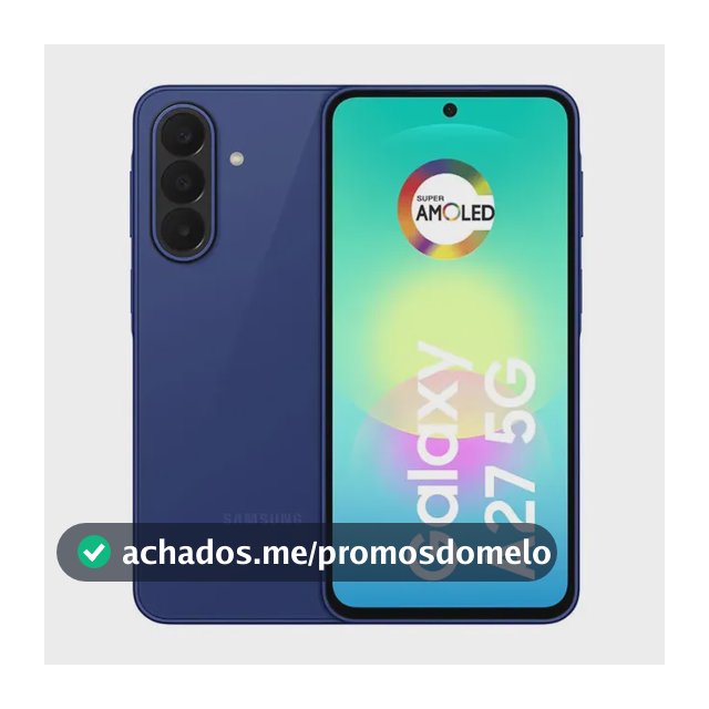 Smartphone Samsung Galaxy A27 5G 128GB 6GB, Super Amoled 6.7'', Câmera Tripla 50MP Selfie 12MP, 5000 mAh, Ip67, NFC, Dual Sim, Recursos IA - Azul