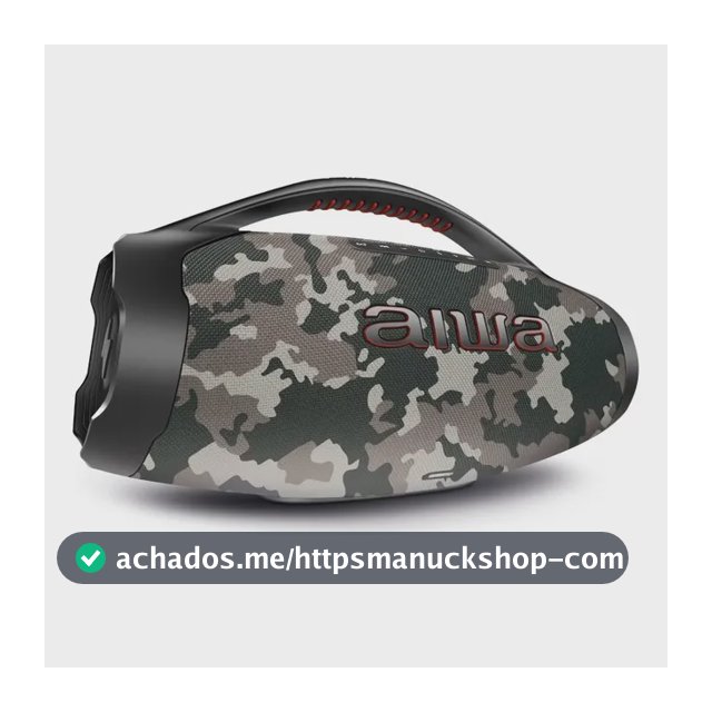 Caixa de Som Boombox Plus AIWA BBS-01-BG 200W Bluetooth 30H IP66 USB Cinza
