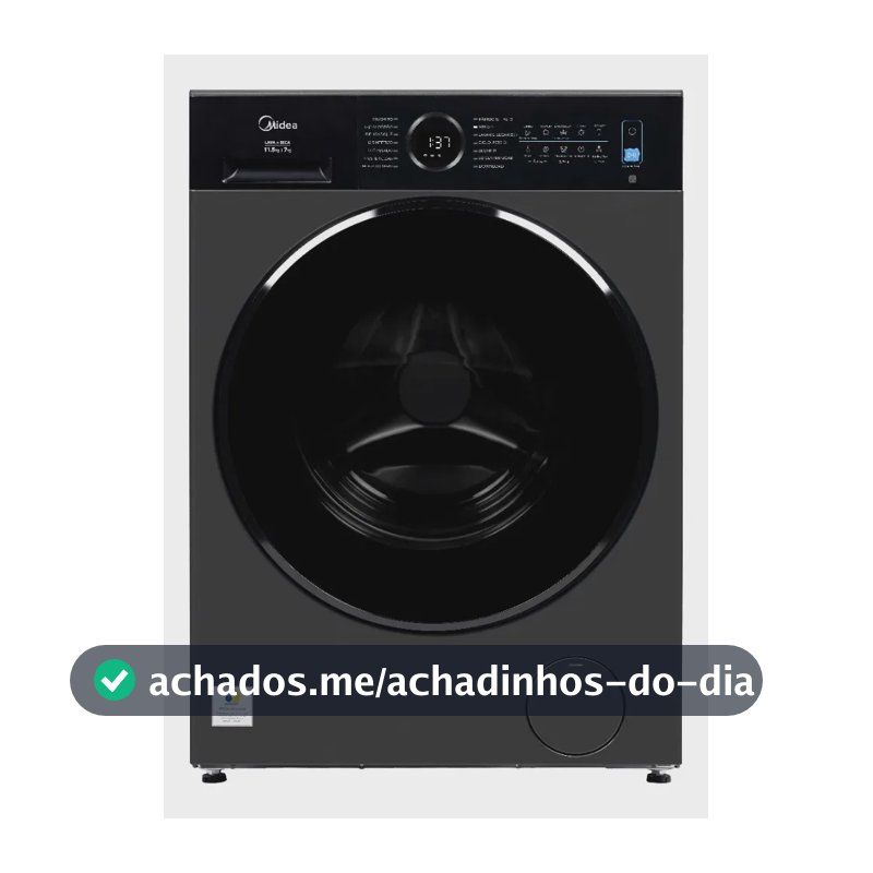 Lava e Seca 11,5kg Titanium Slim Midea Conectada 12V