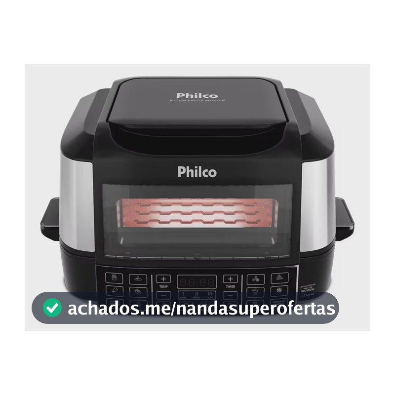 Fritadeira Elétrica Air Fryer Philco PAF12A Barbecue Digital 12L Preta - 220V