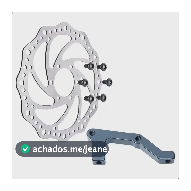Disco de Freio MTB Absolute 203mm Aço Inox 6 Furos com Adaptador Traseiro