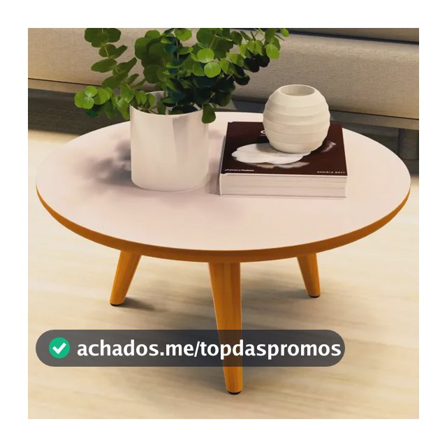 Mesa De Centro Redonda Para Sala Mdf Pés Palito Várias Cores