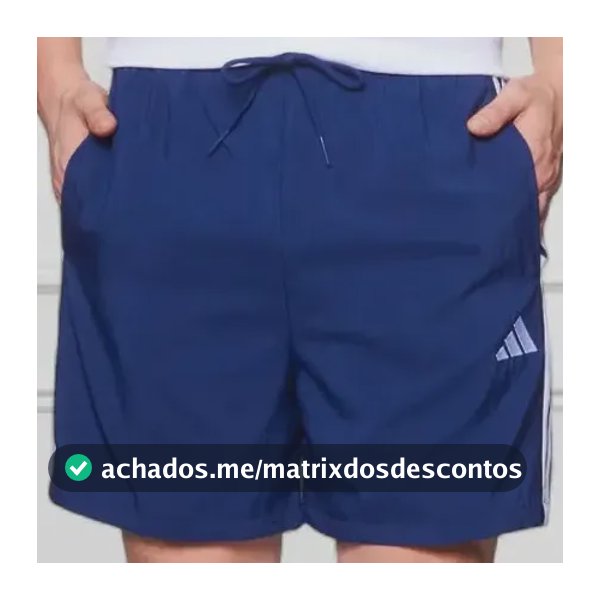 Short Masculino Chelsea Essential 3 Listras adidas Dark Blue Liso G