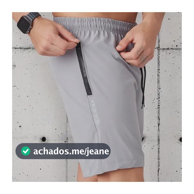 Bermuda Masculina  De Tactel Elastano Bolso Com Ziper Flexa