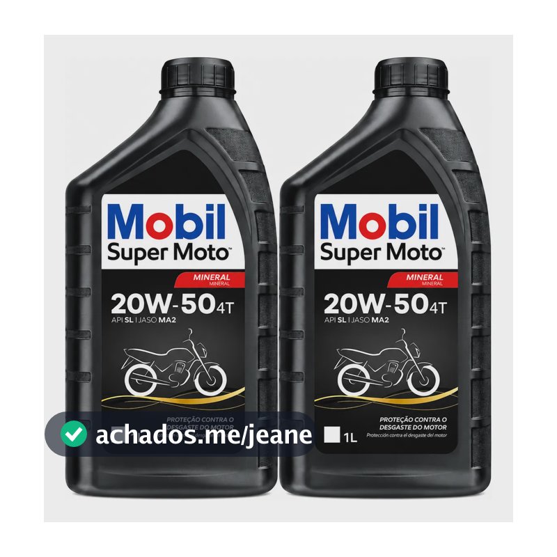 Kit Óleo Mobil Super Moto 4t 20w50 Mineral Original 2 Litros