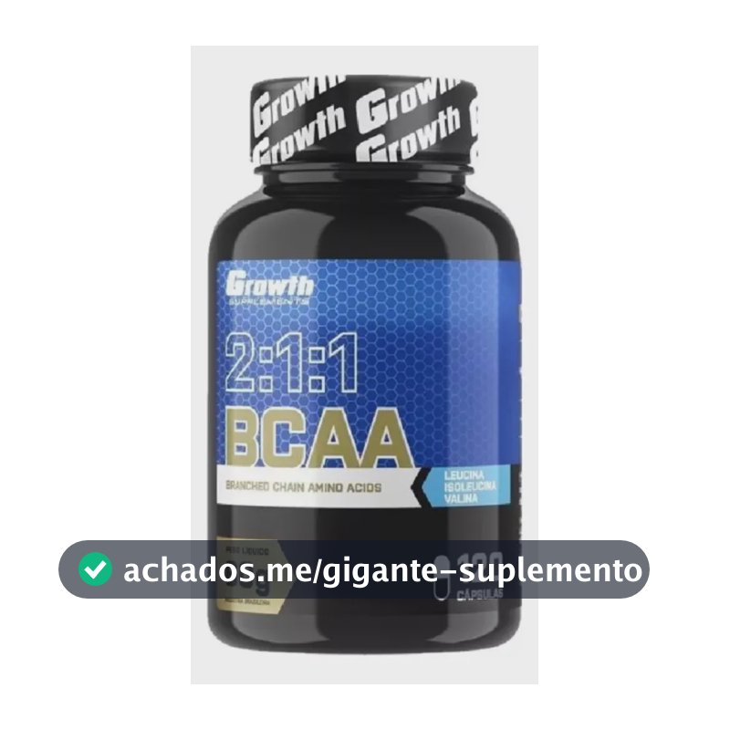 Bcaa 2:1:1 120 Cápsulas Growth Supplements Sabor Sem Sabor