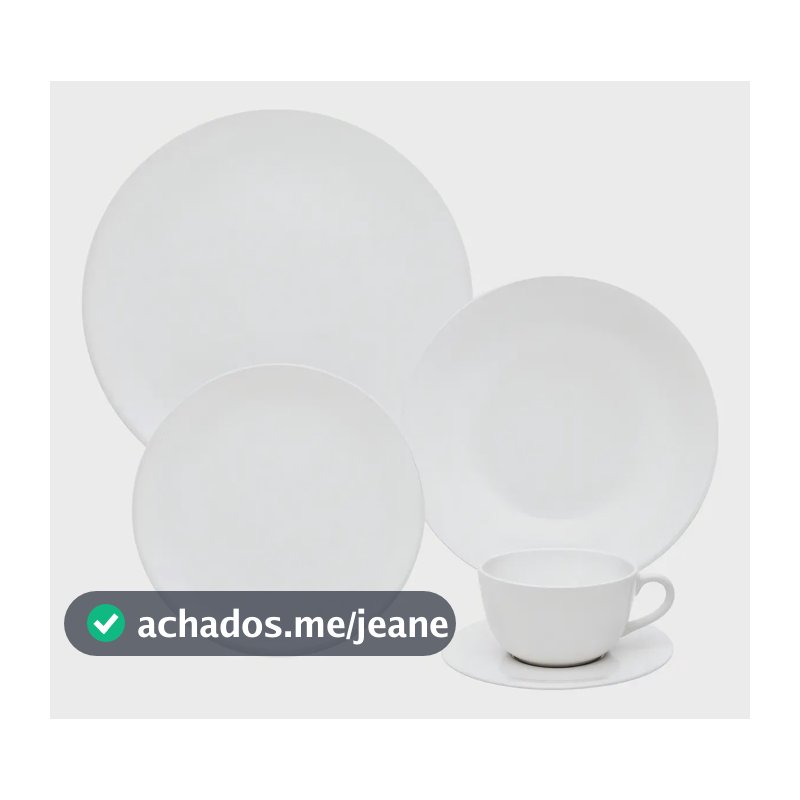Aparelho De Jantar E Chá 20 Pçs Oxford Unni White