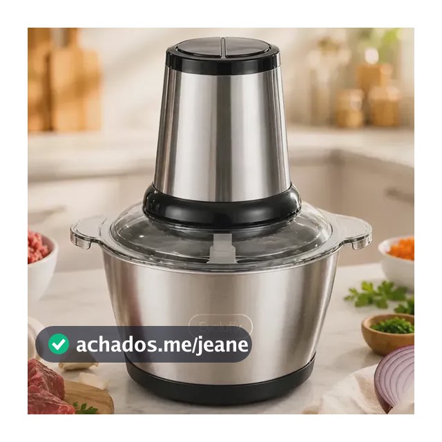 Multiprocessador Triturador Moedor 2 Litros Inox 110v Elétrico De Alimentos Processador Picador De Cozinha Cozinheira Cortador De Aço Inoxidável Evolufix