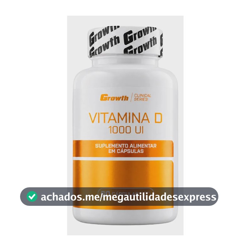 Vitamina D 1000ui 60 Caps Growth Supplements - Sem Sabor Sem Sabor