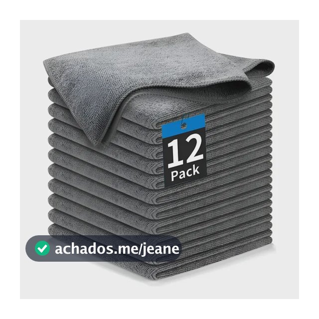 Kit 12 Toalhas De Microfibra Absorventes Para Limpeza Cinza