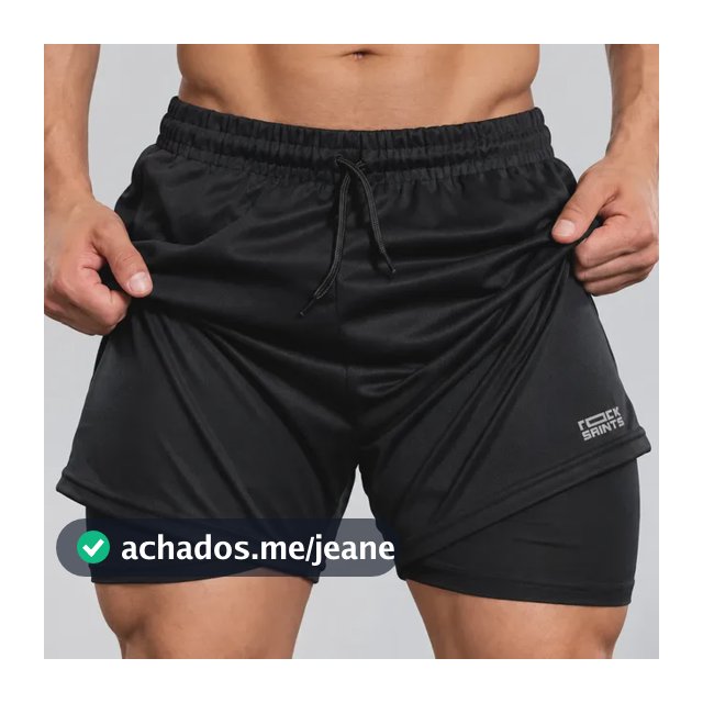 Bermuda 2 Em 1 Academia Corrida Fitness Rock Saints