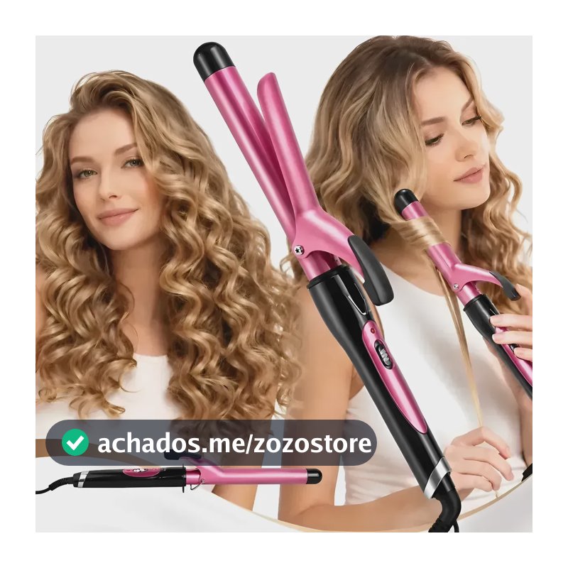 Modelador De Cachos Cabelo Cerâmica Profissional Bivolt 25mm Rosa-chiclete 127/220v