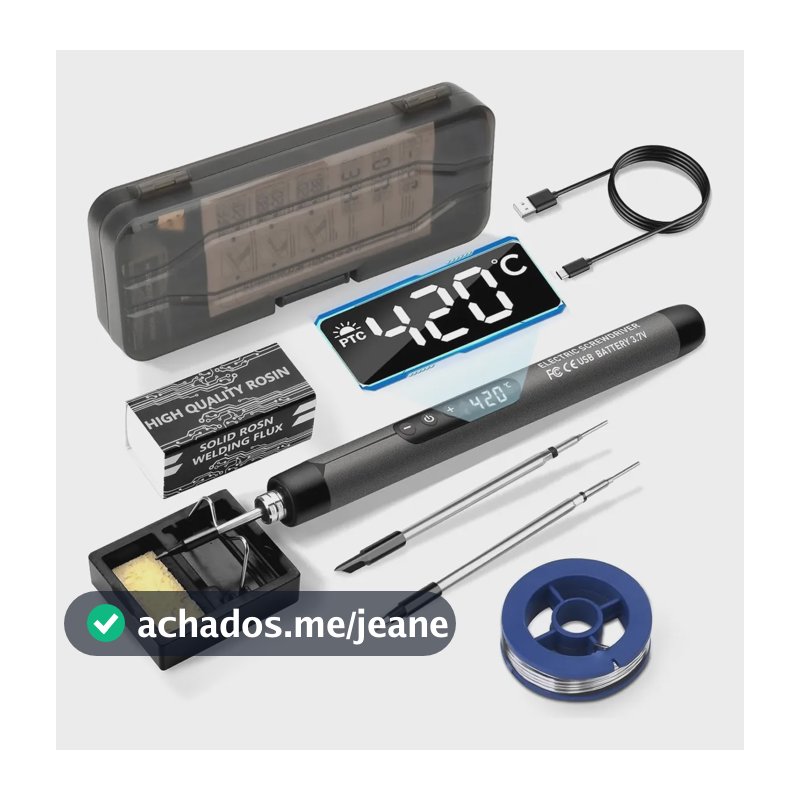 Ferro De Soldar Sem Fio Digital Carregamento Usb 260-420°c 5v