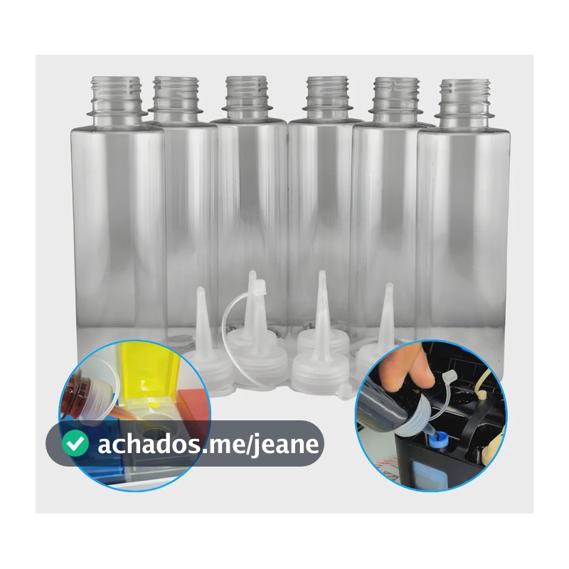 Kit 6 Frascos Para Recarga De Tinta Impressora Sem Sujeira