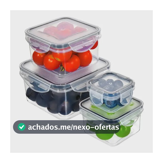 Kit Potes Hermeticos Mantimentos Empilhavel Tampa E Trava Kit4